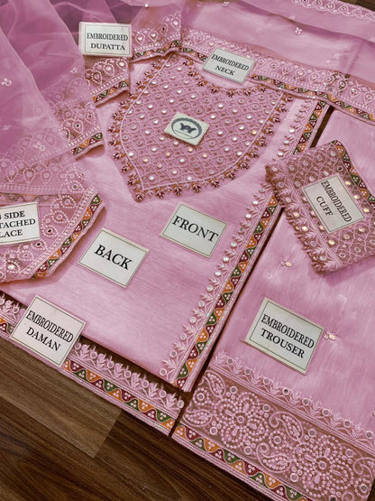 LIGHT PURPLE Shisha Silk Fabric Rajasthani design