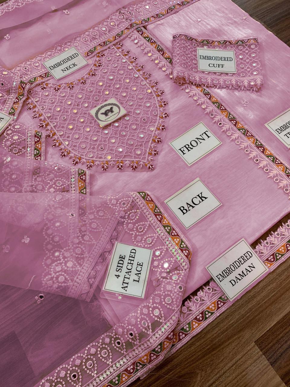 LIGHT PURPLE Shisha Silk Fabric Rajasthani design