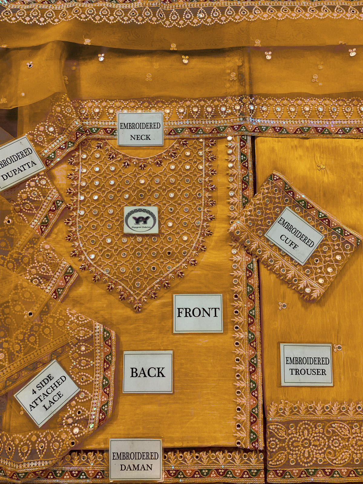 SAFRON Shisha Silk Fabric Rajasthani design