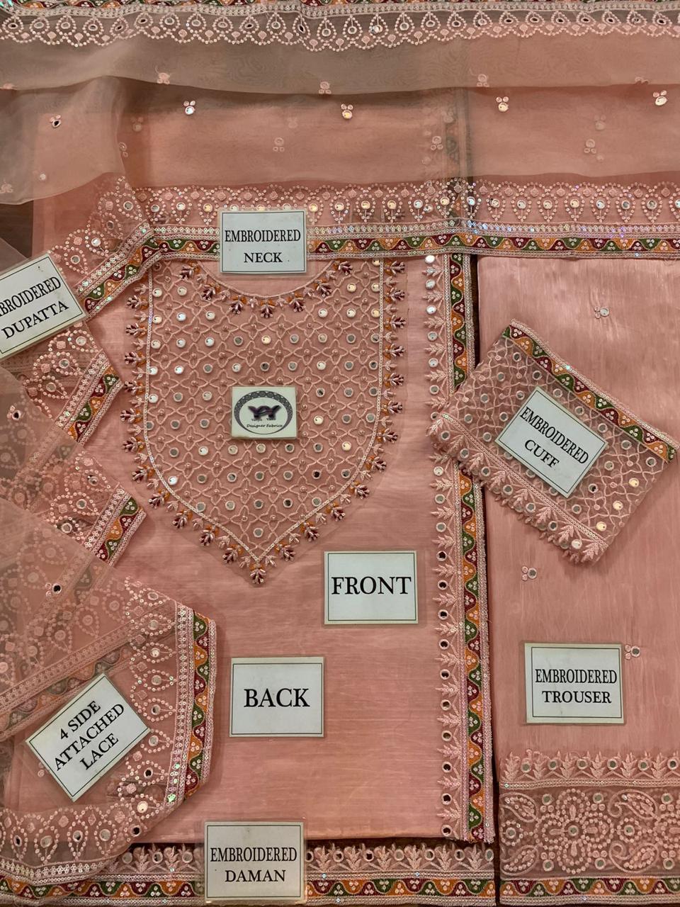 PINK Shisha Silk Fabric Rajasthani design