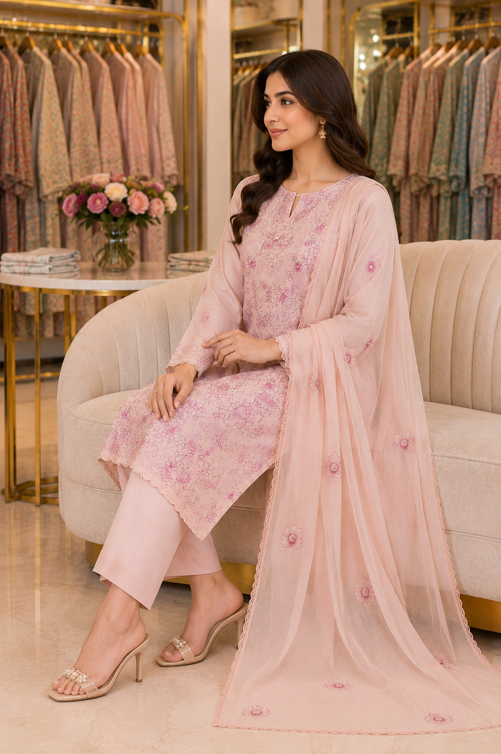 Bareeze BABY BLOOM Embroidered Karandi Unstitched