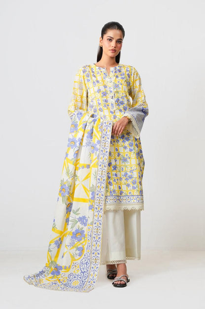 FARASHA YELLOW - DIGITAL PRINTED LAWN 3p unstitched