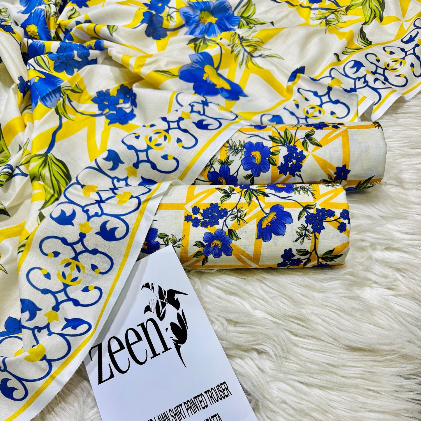 FARASHA YELLOW - DIGITAL PRINTED LAWN 3p unstitched