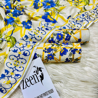 FARASHA YELLOW - DIGITAL PRINTED LAWN 3p unstitched