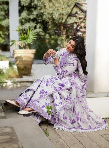 Afrozeh Digital Printed Lawn – 3 Piece Unstitched Suit
