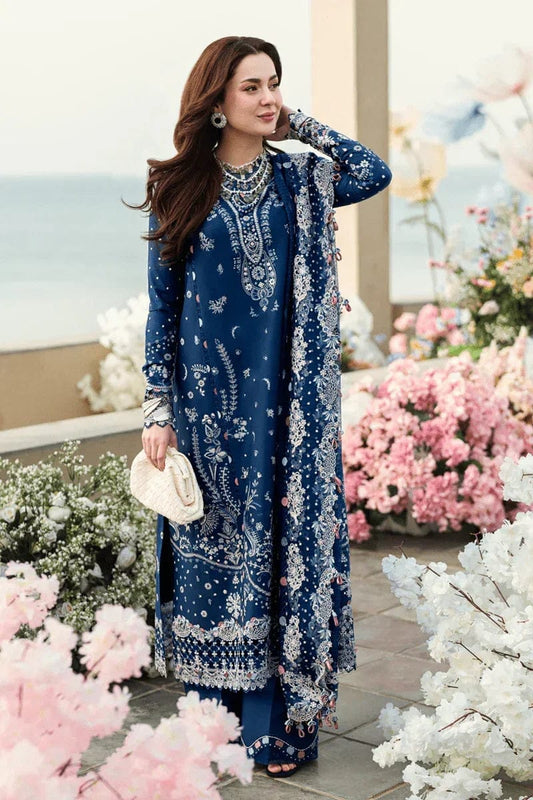 BLUE LAWN Unstitched suit QALAMKAR Replica (summer)
