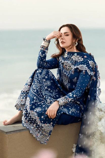 BLUE LAWN Unstitched suit QALAMKAR Replica (summer)