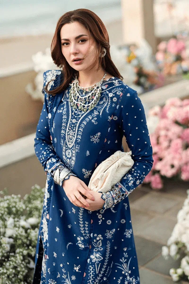 BLUE LAWN Unstitched suit QALAMKAR Replica (summer)