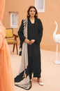 JOHRA LAWN BLACK Embroidered - Unstitched 3p suit